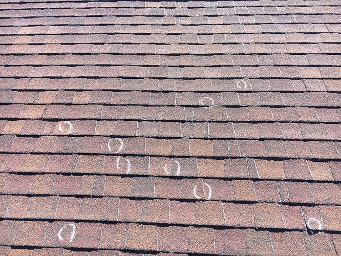 Hail Damage On Roof - Roofers LLC